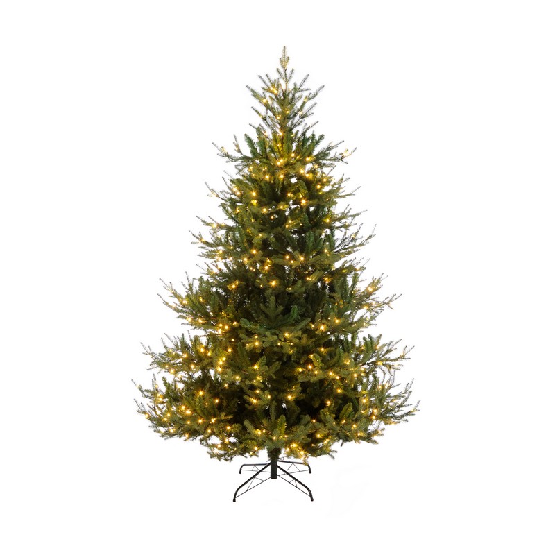 6ft Brunswick Pine Christmas Tree Artificial - with LED Lights Warm White 952 Tips 