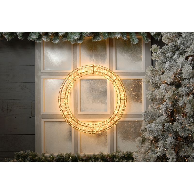 Dewdrop Indoor Illuminated Wreath Warm White 56cm