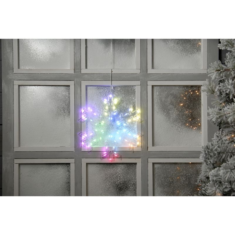 66 LED Snowflake Indoor Illuminated Decoration Multicoloured 36cm