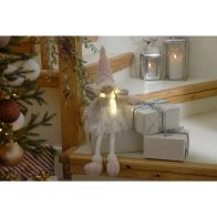 See more information about the Fluffy Sitting Angel Indoor Illuminated Decoration White & Pink 56cm