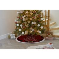 See more information about the 120cm Christmas Tree Skirt Fabric Red & White 
