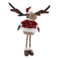 See more information about the Reindeer Christmas Decoration Light Brown & Red with Sequin Pattern - 70cm 