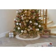 See more information about the 106cm Christmas Tree Skirt Fabric Grey & White 