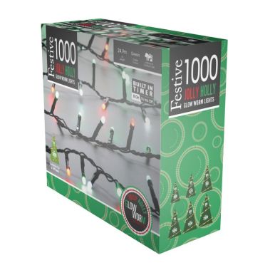 Christmas String Fairy Lights Multifunction Green Red Outdoor 1000 Led 2497m Glow Worm