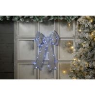 See more information about the 84 LED Glitter Outdoor Illuminated Ribbon Silver 40 x 60cm