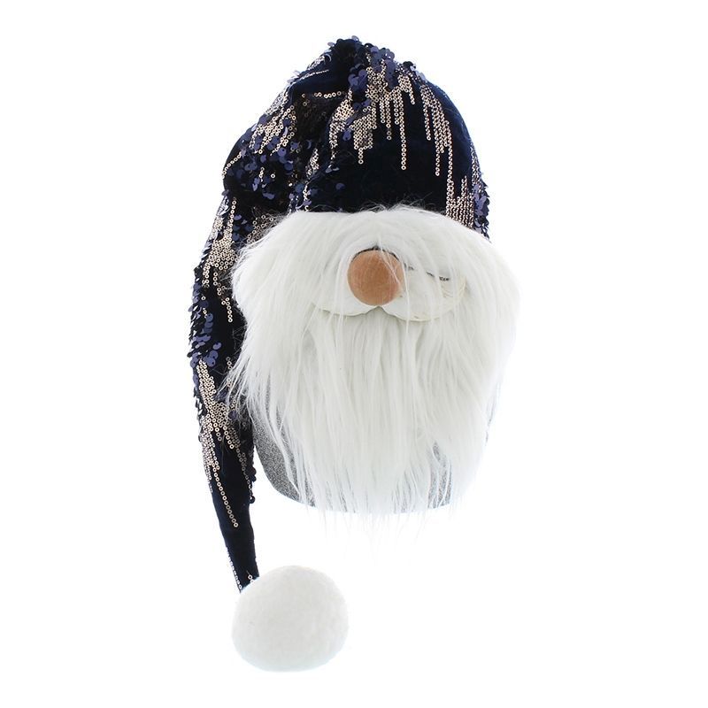 Gonk Christmas Decoration Grey & Blue with Sequin Pattern - 85cm 