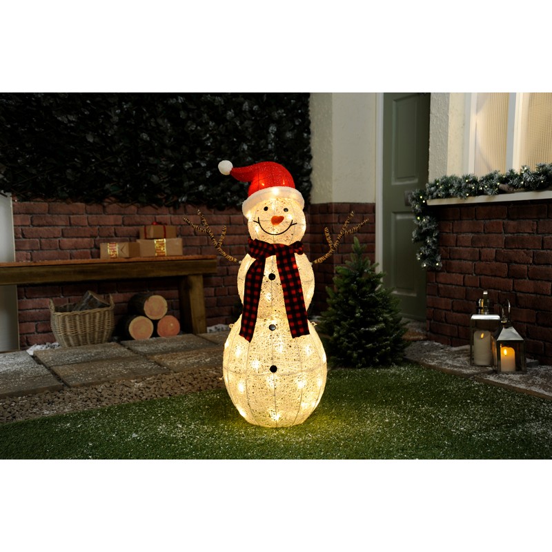 LED Christmas Snowman With Timer - 95cm