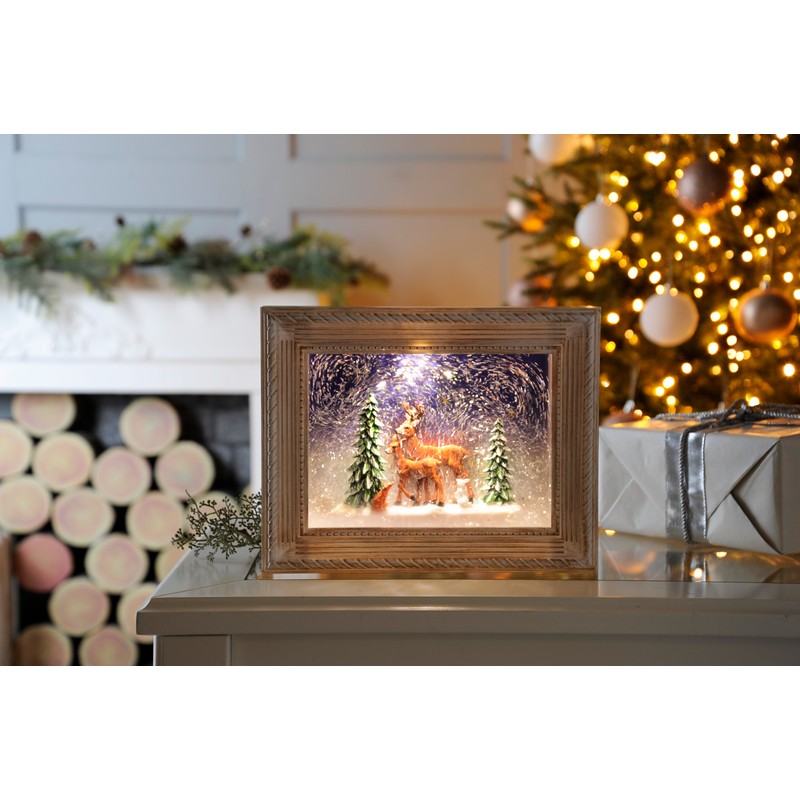 LED Christmas Swirling Glitter Photo Frame - 24.5cm