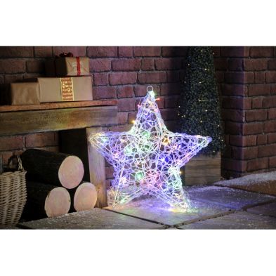 Christmas Feature Star Light Animated Multicolour Outdoor 72 Led 58cm