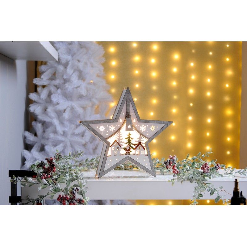 LED Christmas Santa Zip Star - 36cm