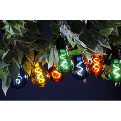 Christmas String Spiral Festoon Lights Multicolour Outdoor 10 Led 45m