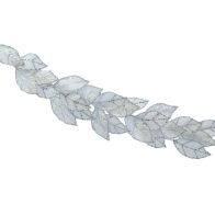See more information about the Leaf Garland Christmas Decoration White with Glitter Pattern - 118cm 