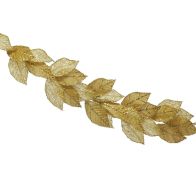 See more information about the Leaf Garland Christmas Decoration Gold with Glitter Pattern - 118cm 