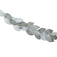 See more information about the Leaf Garland Christmas Decoration Silver with Glitter Pattern - 118cm 