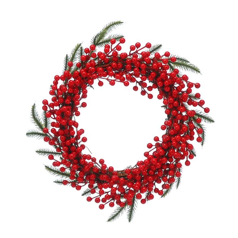 Berries & Bristles Wreath Christmas Decoration - 50cm 
