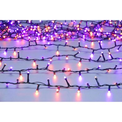 Halloween String Fairy Lights Multifunction Purple Orange Outdoor 200 Led 517m