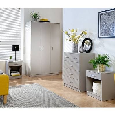 Product photograph of Panama 4 Piece Bedroom Furniture Set Grey from QD stores