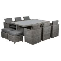 See more information about the Paris Rattan Garden Patio Dining Set by Royalcraft - 10 Seats Grey Cushions