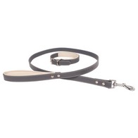 See more information about the Medium Dog Collar and Lead Brown Faux Leather by Banbury