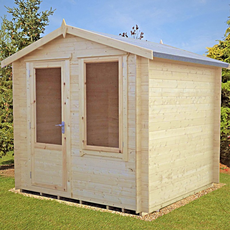 Shire Peckover 8' x 8' Apex Log Cabin - Budget 19mm Cladding Tongue & Groove