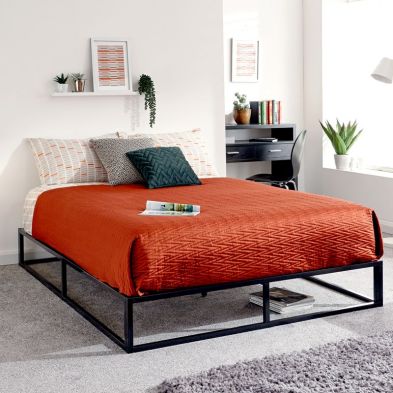 Product photograph of Platform Double Bed Metal Black 4 X 6ft from QD stores