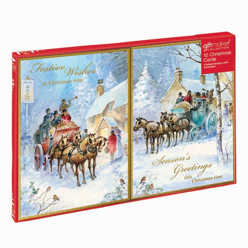 Christmas Cards Coach & Horse - Buy Online at QD Stores