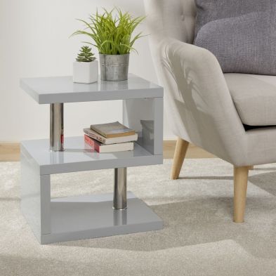 See more information about the Polar Side Table Grey 2 Shelves