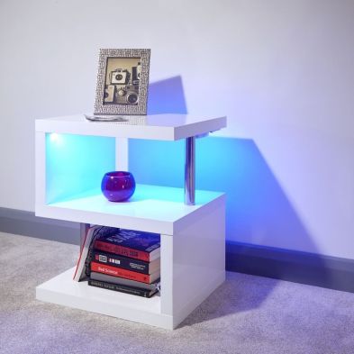 Product photograph of Polar Side Table White 2 Shelves from QD stores