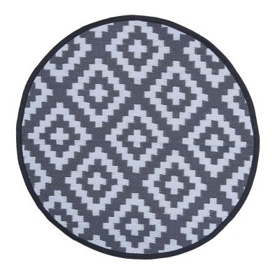 Product photograph of Wensum Waterproof Round Rug Black 100cm from QD stores