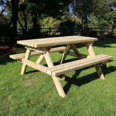 See more information about the Deluxe Garden Picnic Table by Croft - 6 Seats