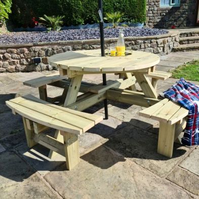 Product photograph of Westwood Garden Picnic Table By Croft - 8 Seats from QD stores
