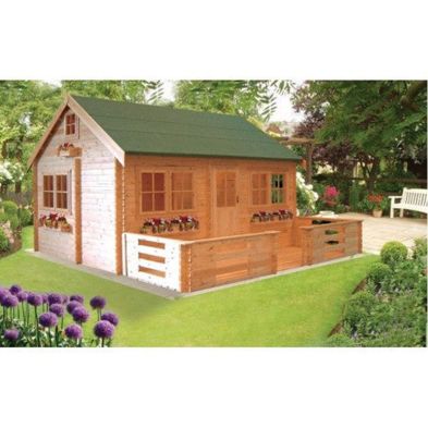 Product photograph of Shire Pemberey 12 9 X 18 Reverse Apex Log Cabin - Premium 34mm Cladding Tongue Groove from QD stores