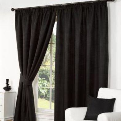 Product photograph of Hamilton Mcbride Waffle Curtains 45 X 72 - Black from QD stores