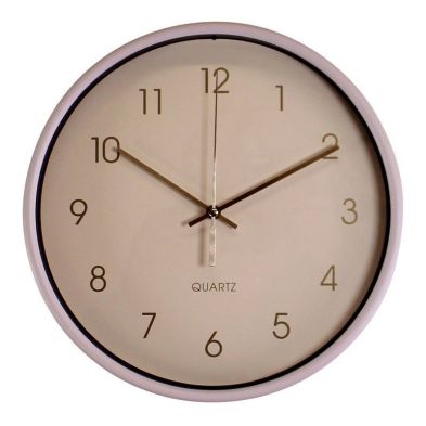 Product photograph of Clock Pink Wall Mounted Battery Powered - 25 5cm from QD stores