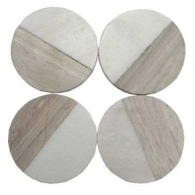 Product photograph of 4x Circle Coaster Marble Grey - 10cm from QD stores