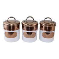 See more information about the 3 x Metal Tins Twist Lid 1.1 Litres - White & Copper