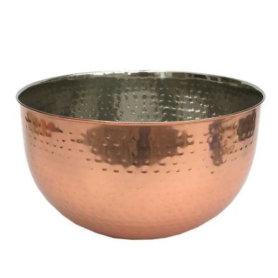 Bowl Metal Copper With Hammered Pattern 24cm