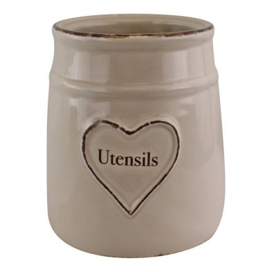 Product photograph of Heart Range Ceramic Kitchen Utensils Holder from QD stores