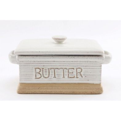 Product photograph of Butter Dish Ceramic White - 19cm from QD stores