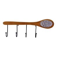 See more information about the Spoon Wall Hooks Metal & Wood Wall Mounted - 35.5cm