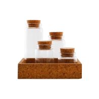 See more information about the 4 x Glass Jars Cork Lid - Clear