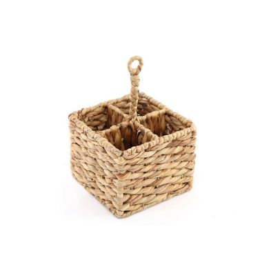 Product photograph of Natural Waterhyacinth Woven Cutlery Holder 26cm from QD stores