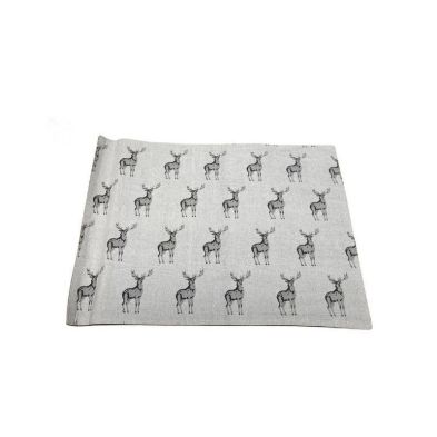 2x Placemat Fabric Grey With Stag Pattern 46cm