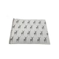 See more information about the 2x Placemat Fabric Grey with Stag Pattern - 46cm