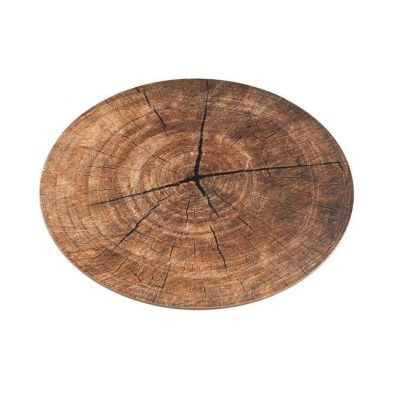 4x Placemat Wood With Bark Pattern 38cm