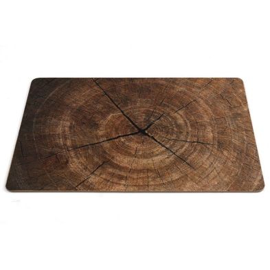 4x Placemat Wood With Bark Pattern 45cm