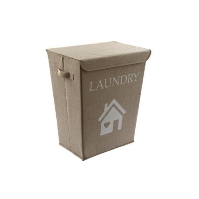 Product photograph of Natural Jute Fabric Laundry Basket 50cm from QD stores