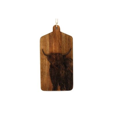 Chopping Board Wood With Cow Pattern 30cm