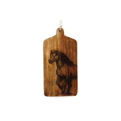 Product photograph of Chopping Board Wood With Horse Pattern - 30cm from QD stores
