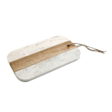 Chopping Board Marble Wood White 38cm